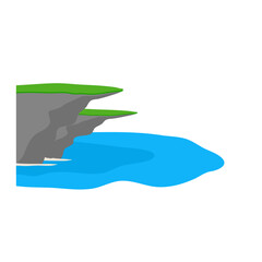 Cliffs of moher. Countryside panorama with cliffs. Vector illustration.