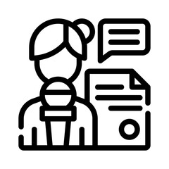 newscaster line icon