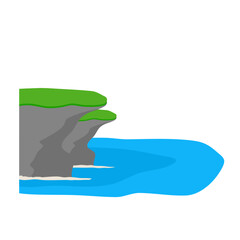 Cliffs of moher. Countryside panorama with cliffs. Vector illustration.