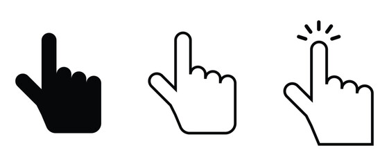 hand cursor icon, vector illustration