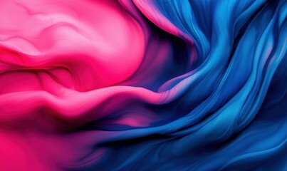 Fototapeta premium Abstract waves of pink and blue intertwine, creating a captivating and dynamic background.