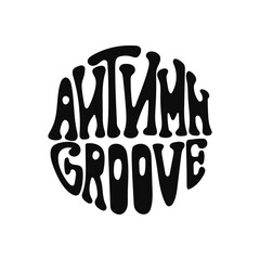 Retro typography design featuring autumn groove in bold black letters