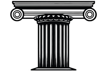 Ancient pillar Silhouette Vector.