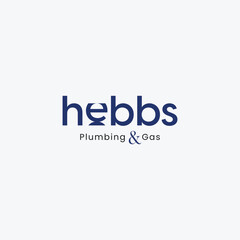 Hebbs Logo Design &ndash; Professional Lettering Logo for Plumbing, Maintenance, or Home Repair Services