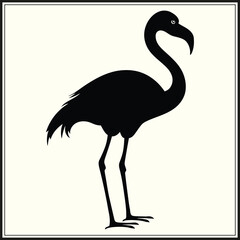 Fototapeta premium Flamingo Silhouette, Elegant Bird