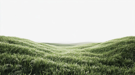 Obraz premium Lush green grass covers rolling hills under bright sky