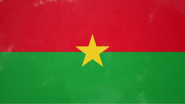 Animated Video Showing the Flag of BURKINA FASSO Emerging from Nowhere