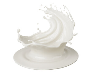 Milk splash and pourin, 3d illustration.