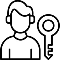 Key Person Icon Vector Element