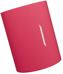 3D Red Curved Cylinder Object Isolated