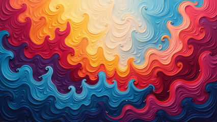 Obraz premium highly detailed colorful swirling abstract painting features vibrant shapes vivid colors dynamic