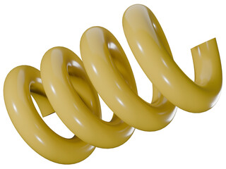 3D Colorful Spiral Spring Object Isolated