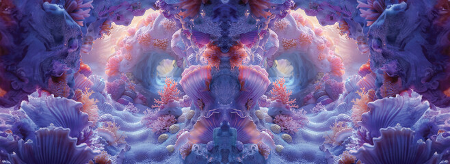 Vibrant Underwater Scene with Colorful Coral and Tropical Fish