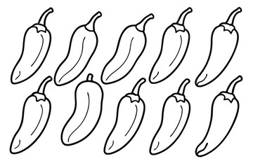  jalapeno line art trendy pepper symbol for modern design projects