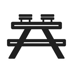 Picnic Table icon silhouette vector illustration