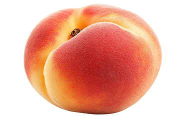 Juicy ripe peach a summer delight vibrant red and gold tones close up view isolated on transparent background