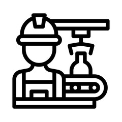 worker line icon