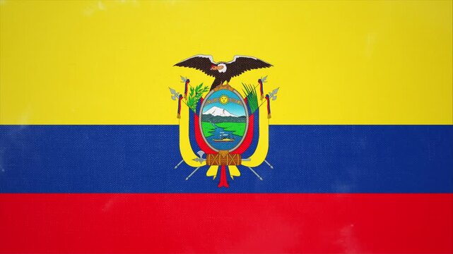 Animated Video Showing the Flag of ECUADOR Emerging from Nowhere
