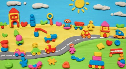 Naklejka premium Play-Doh Paradise AI Generated