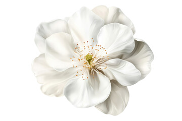 Exquisite white blossom delicate petals serene beauty soft light pure elegance floral art isolated on transparent background