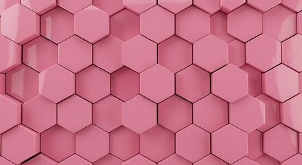 Pink Hexagon Dreamscape: 3D Render AI Generated