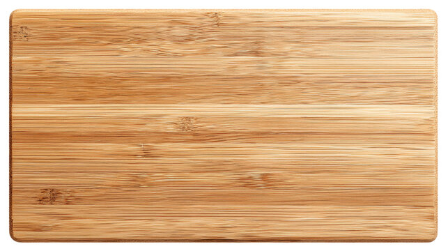 isolated transparent Background. smooth bamboo cutting board with natural grain pattern, perfect for kitchen use