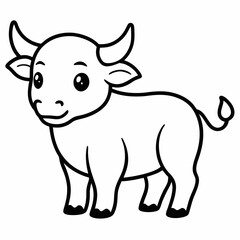 vector illustration of cartoon cow