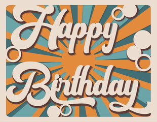 Obraz premium Happy Birthday card. Layered paper cut Flowers. Paper cut out design. Shadow box style. 3D design. retro card