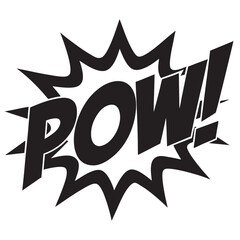 Obraz premium POW! comic text lettering bright cartoon retro pop art stock illustration