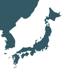 Black and white outline map of Japan, featuring all major islands with clear borders. Editable vector format, perfect for education, presentations, infographics, and customizable design work.