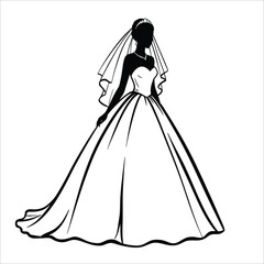 Dress Silhouette, Dress Art, Dress Clipart, Dress Vector, Dress Icon, Dress Outline, Dress Shape, Dress Drawing, Dress Graphic, Dress Design, Evening Dress Silhouette, Ball Gown Silhouette, Wedding Dr