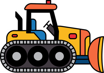 flat icon vector of loader tractor