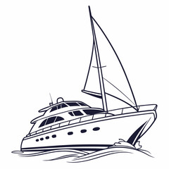 yacht isolated on white