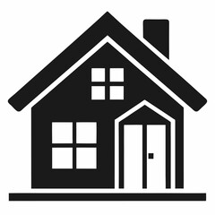 House icon silhouette on white background 