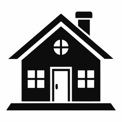 House icon silhouette on white background 