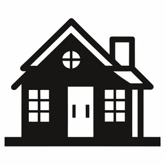 House icon silhouette on white background 