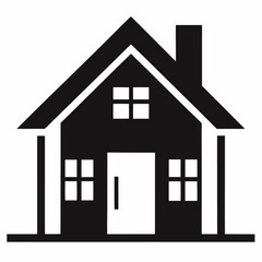 House icon silhouette on white background 