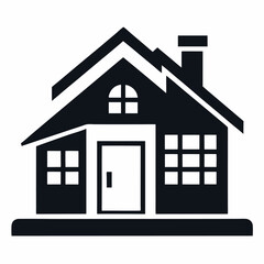 House icon silhouette on white background 