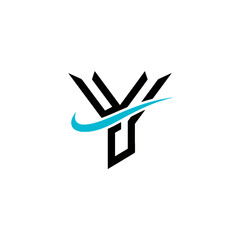 Obraz premium Modern Y Logo Design with Swoosh