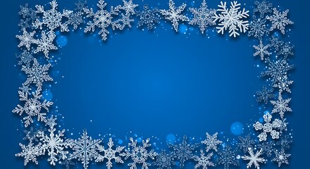Winter's Embrace: A Snowflake Frame AI Generated