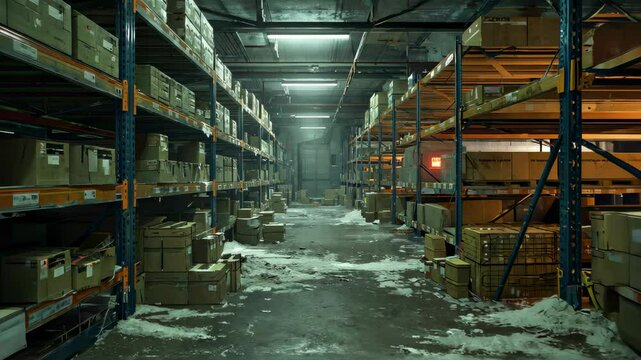 Industrial warehouse transition from chaos to order: automated systems streamlining logistics in a modern facility