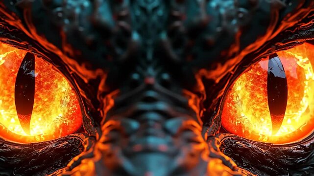 View from Within &ndash; Infernal Dragon Eyes Watching the Flames