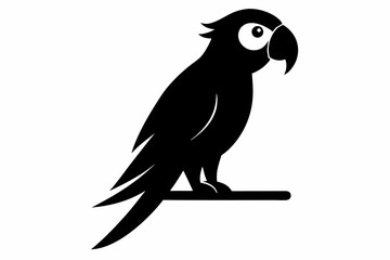  parrot on perch design silhouette vector illustration