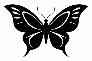 butterfly wings open design silhouette vector illustration