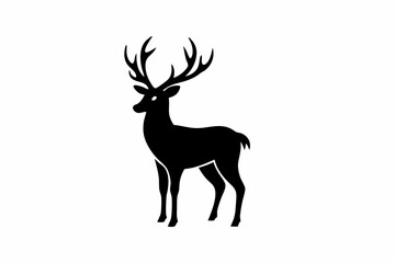 deer with antlers design silhouette vector illustration