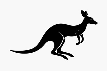 a kangaroo jumping design silhouette vector illustration

