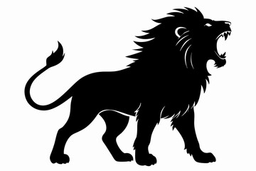 a lion roaring design silhouette vector illustration