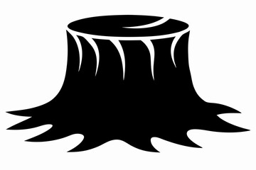 a tree stump design silhouette vector illustration