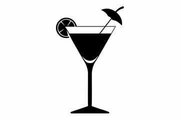 cocktail glass design silhouette vector illustration