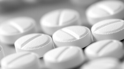 Close-up of many white pills (4)